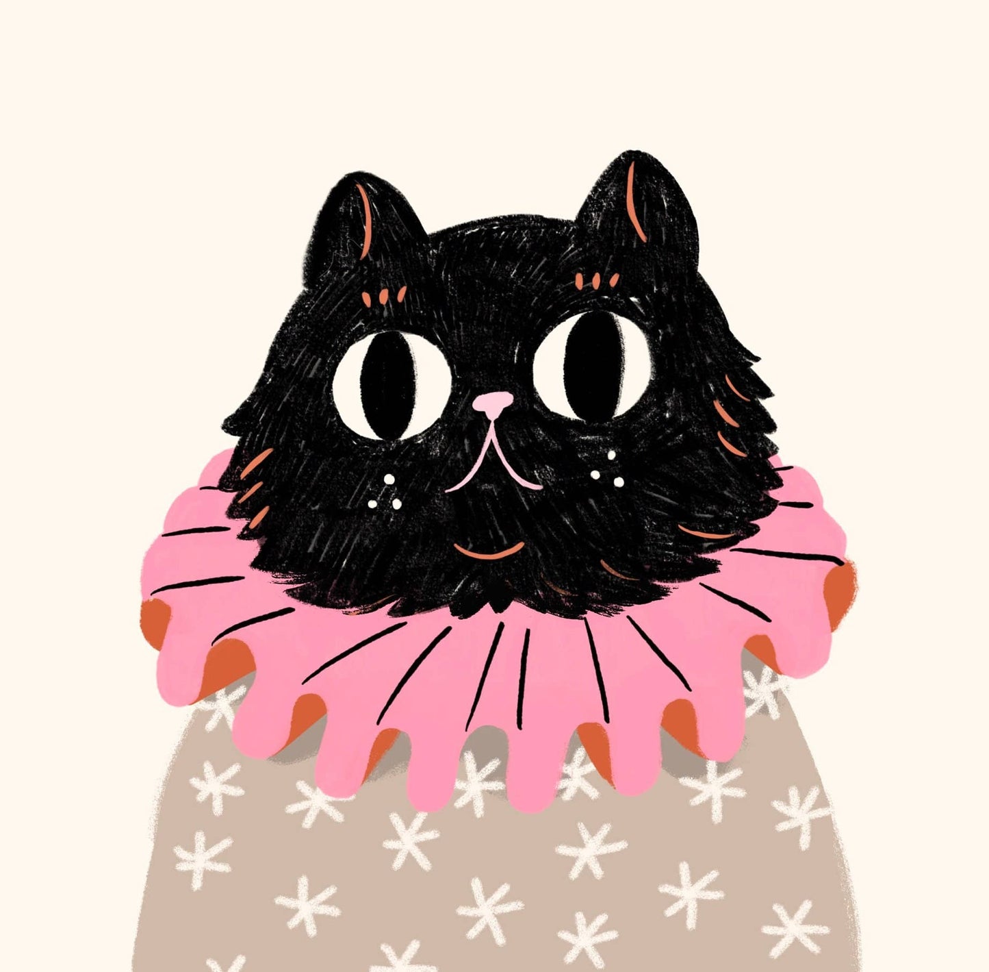 Pin Badge Creepy Cuties Cleo Clown Cat ( 2 1/4 Inch)