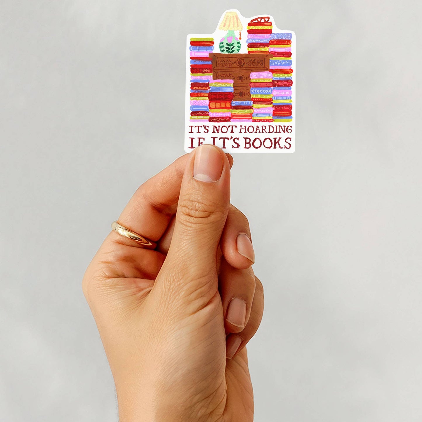 Hoarding Books Sticker