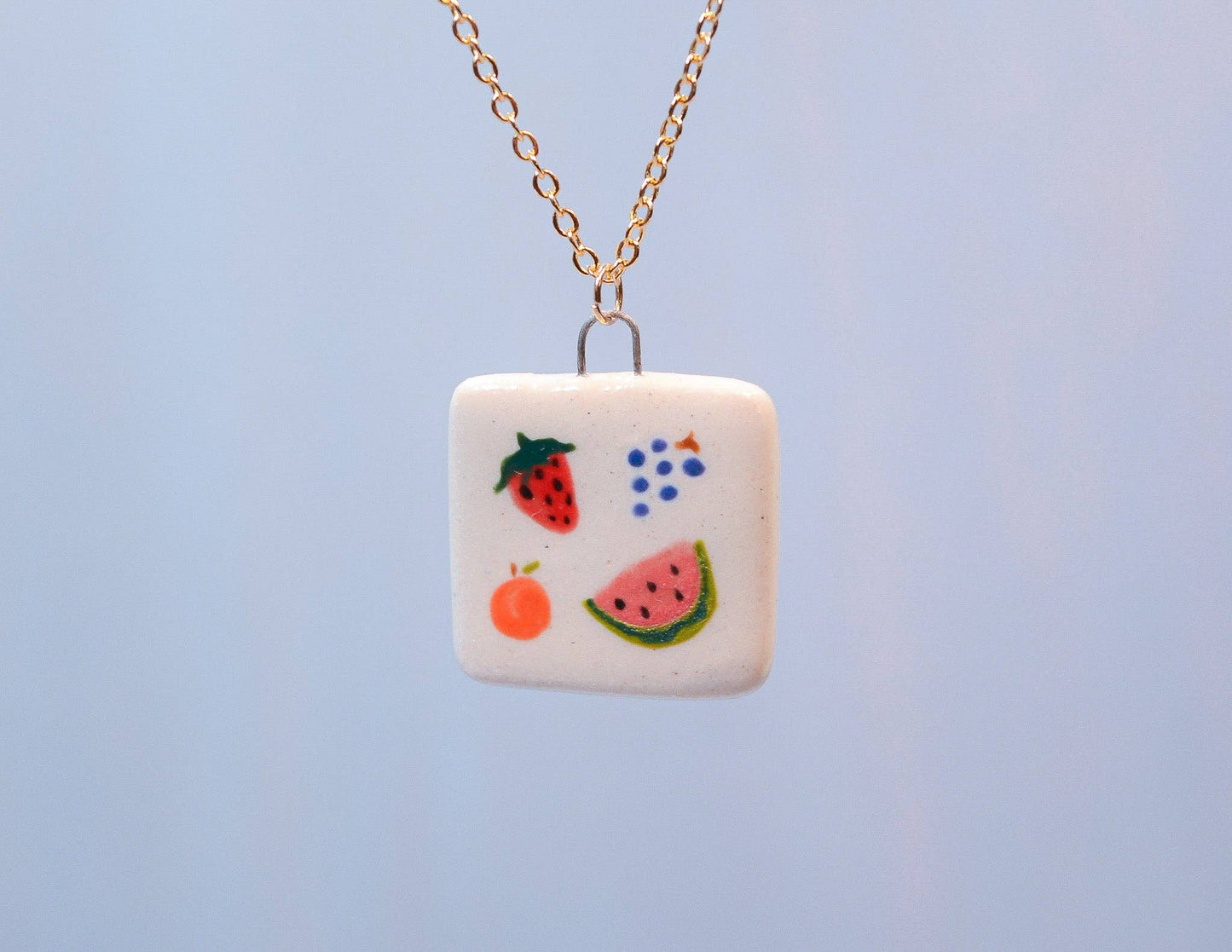 Fruit Salad Ceramic Charm Necklace