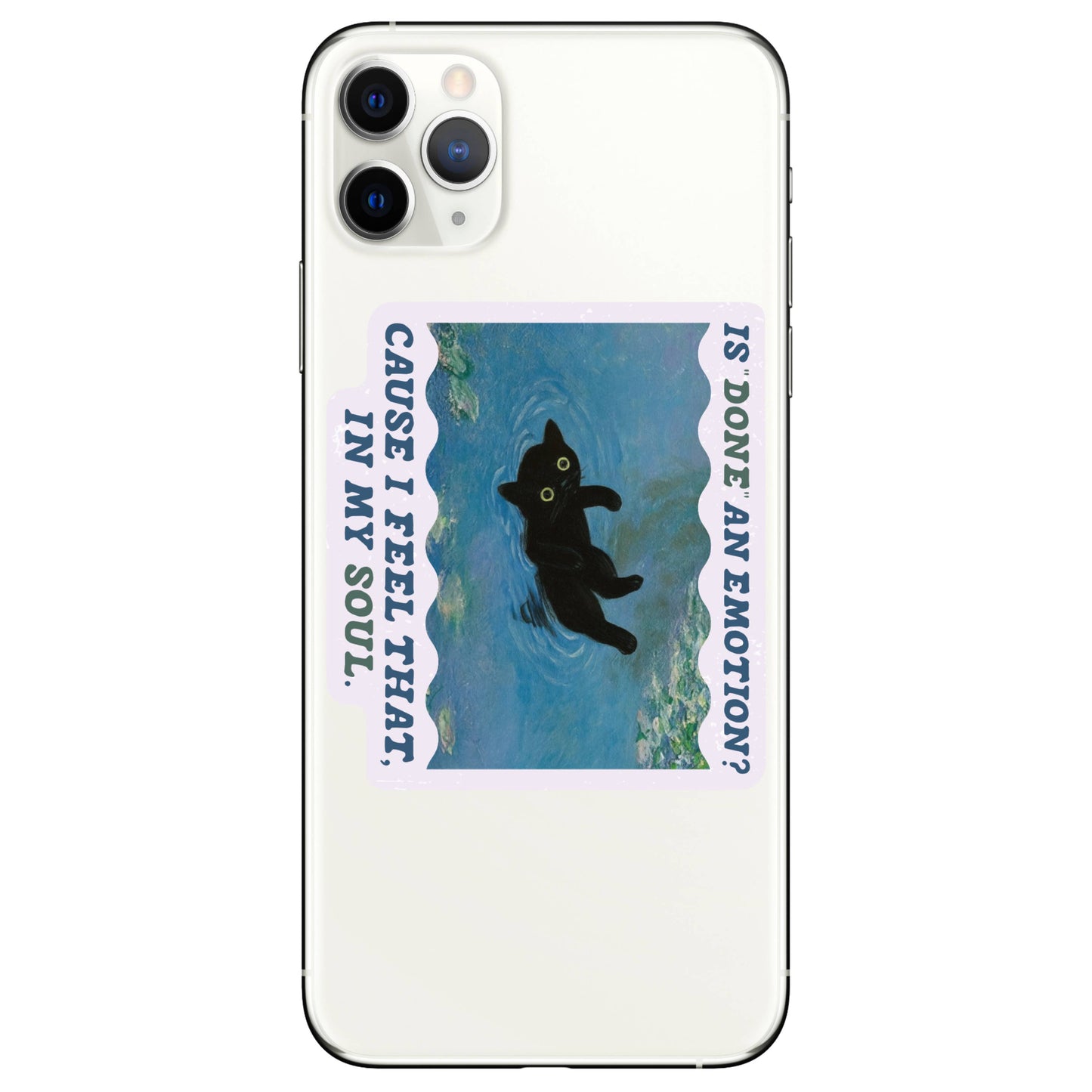Mental Health Cute Kitty Cat Pond High Quality Vinyl Sticker