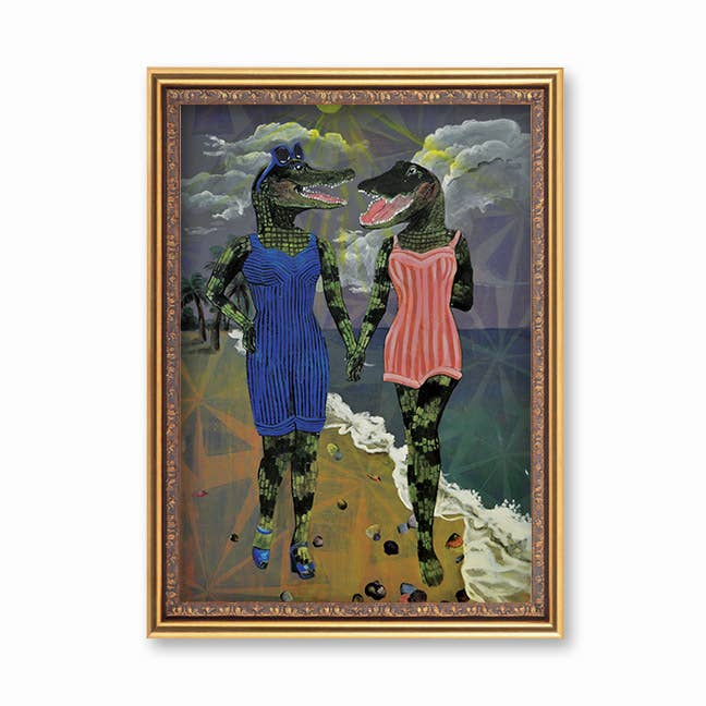 Alligator Ladies 7x10" Art Print - Friends or lesbian love