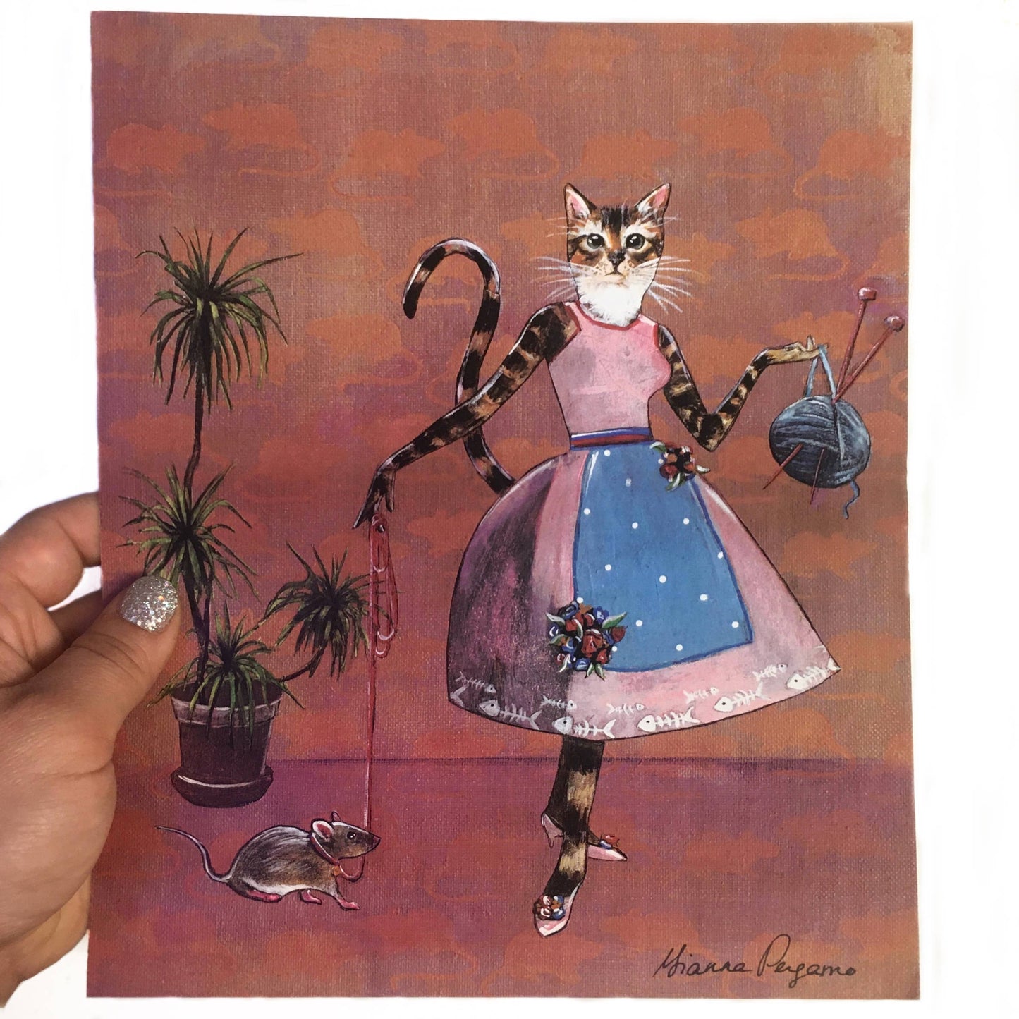 Cat and Mouse 8X10 Art Print