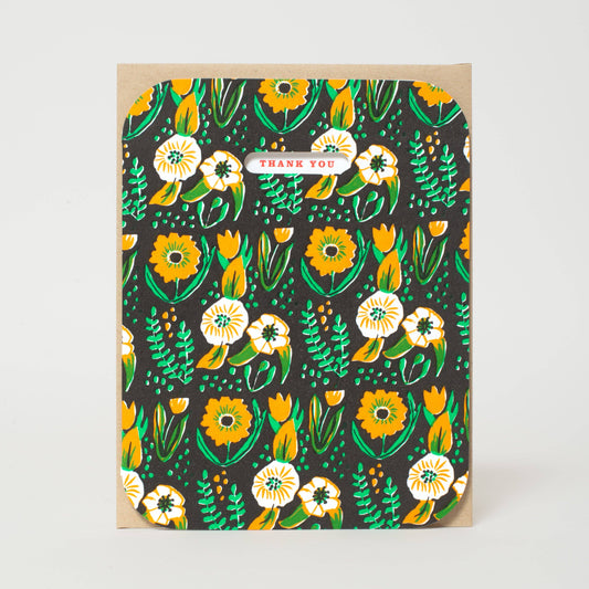 Floral Thank You Greeting Card by Egg Press