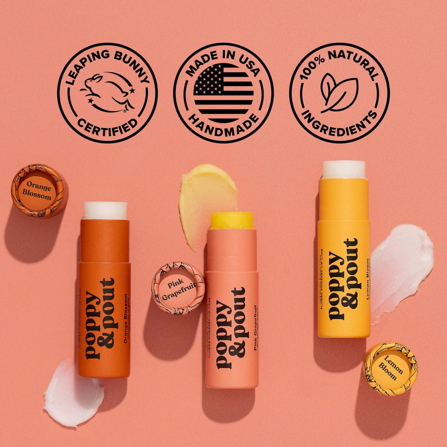 Poppy & Pout Lip Balm Pink Grapefruit