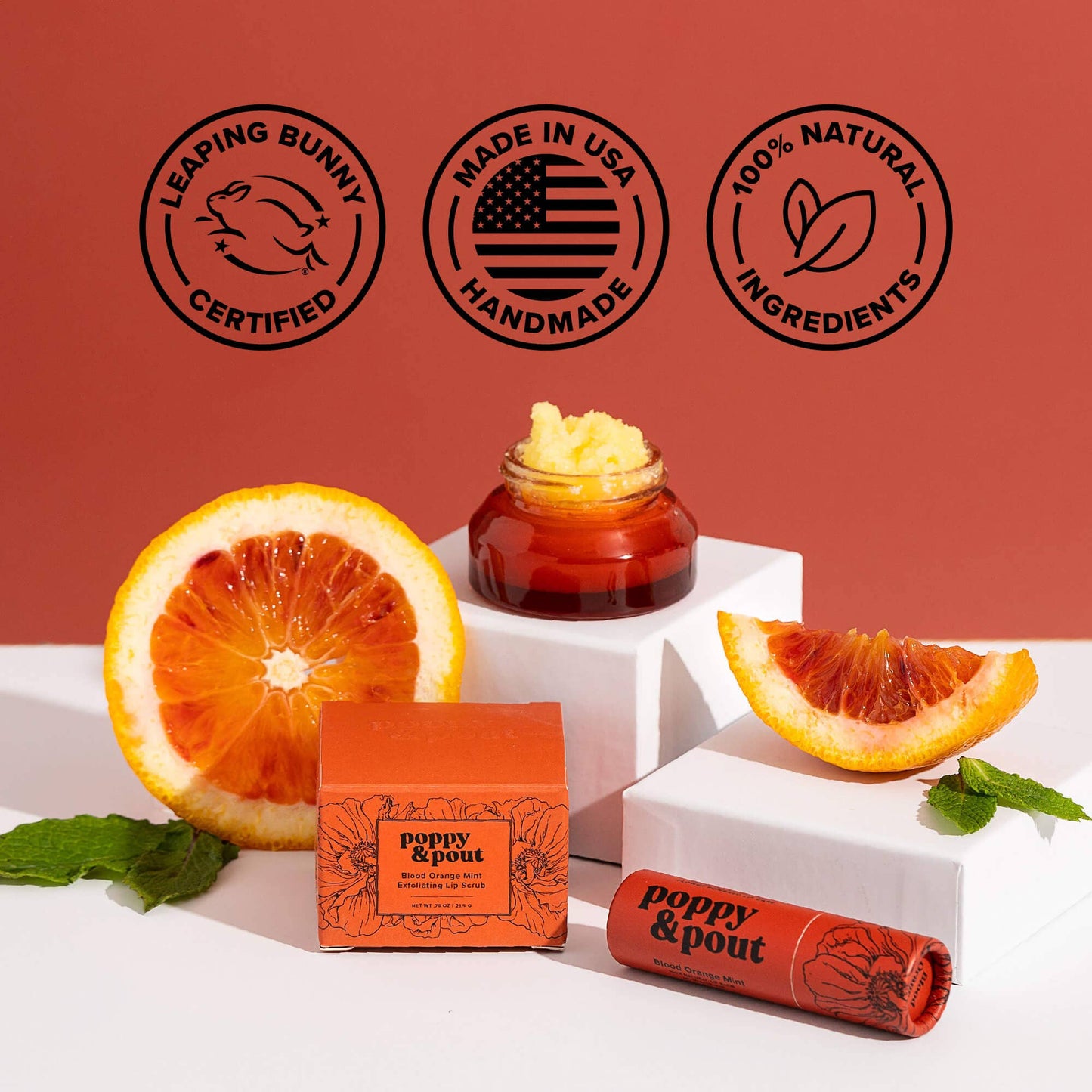 Poppy & Pout Lip Balm Blood Orange Mint