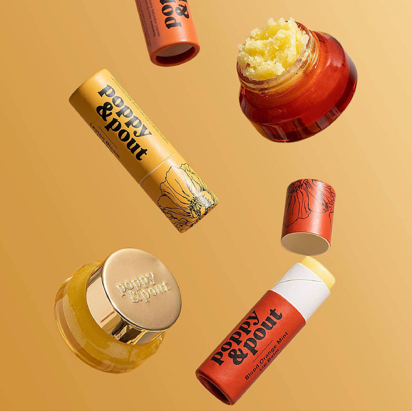 Poppy & Pout Lip Balm Blood Orange Mint