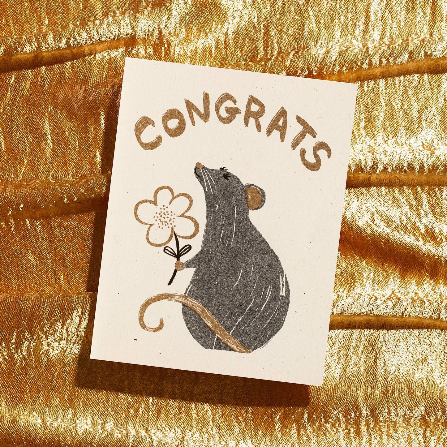 Congrats Rat - Risograph Card