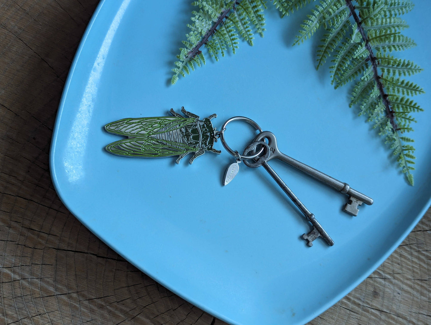 Metal Enamel Keychain | Cicada