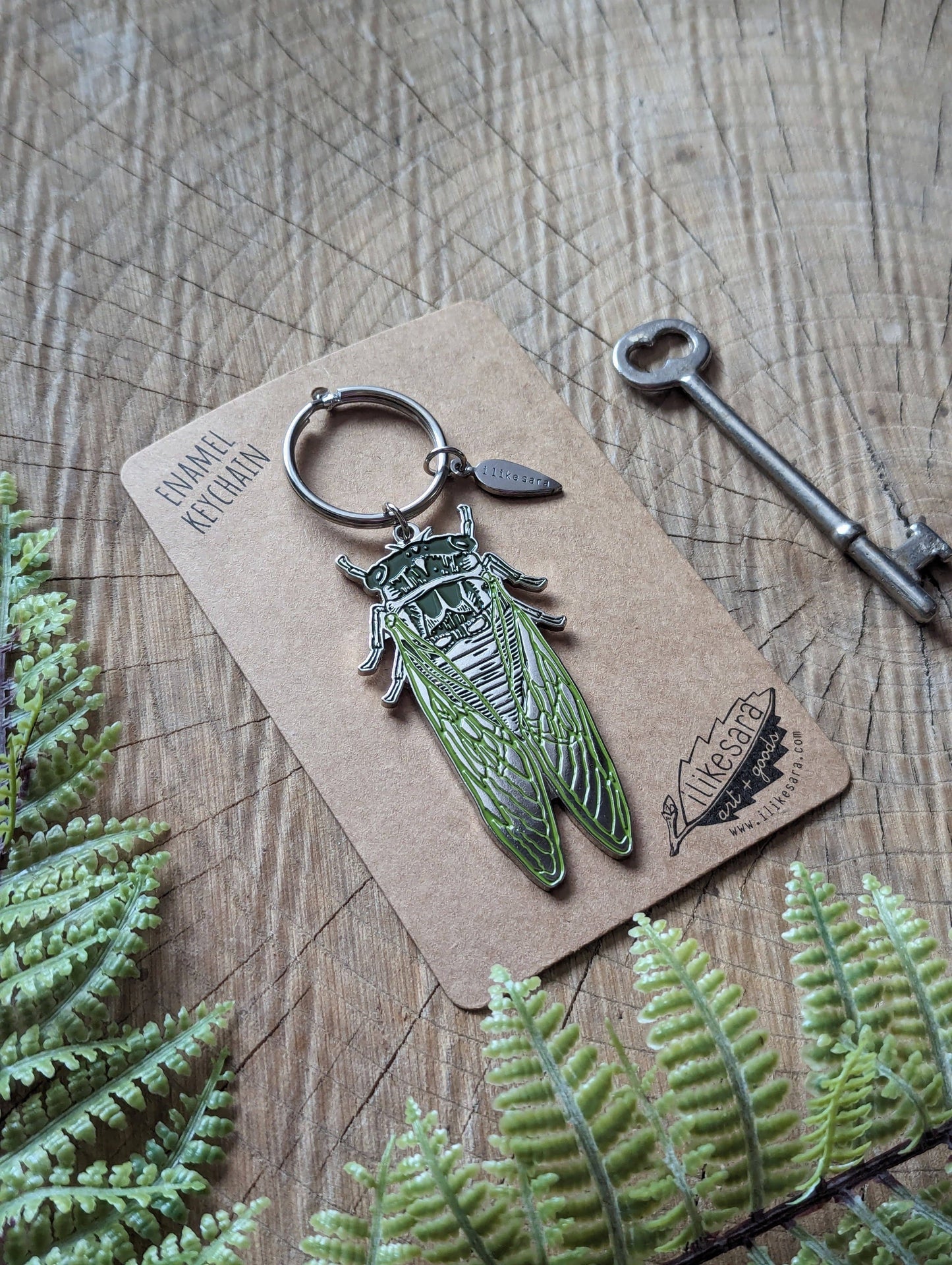 Metal Enamel Keychain | Cicada