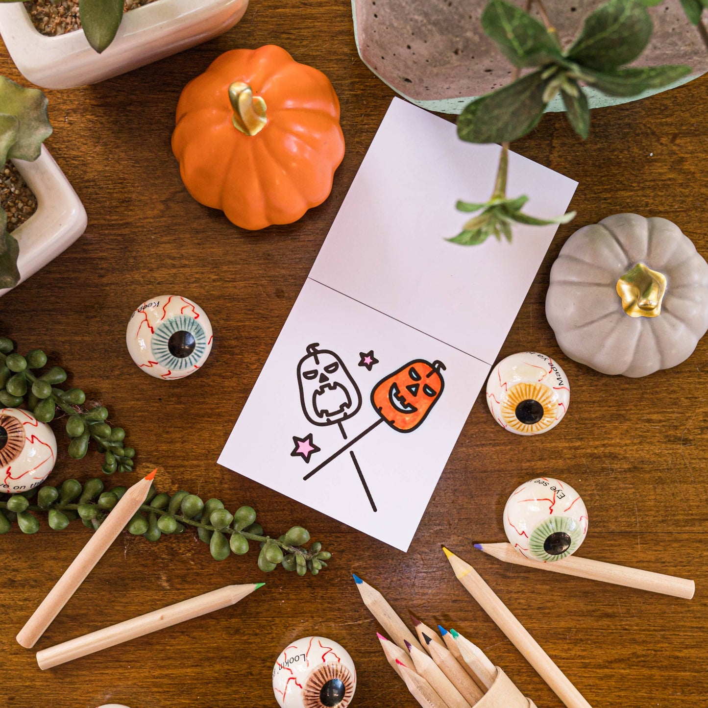 50 Pages Halloween Spooky-theme Mini Coloring Book for Adult