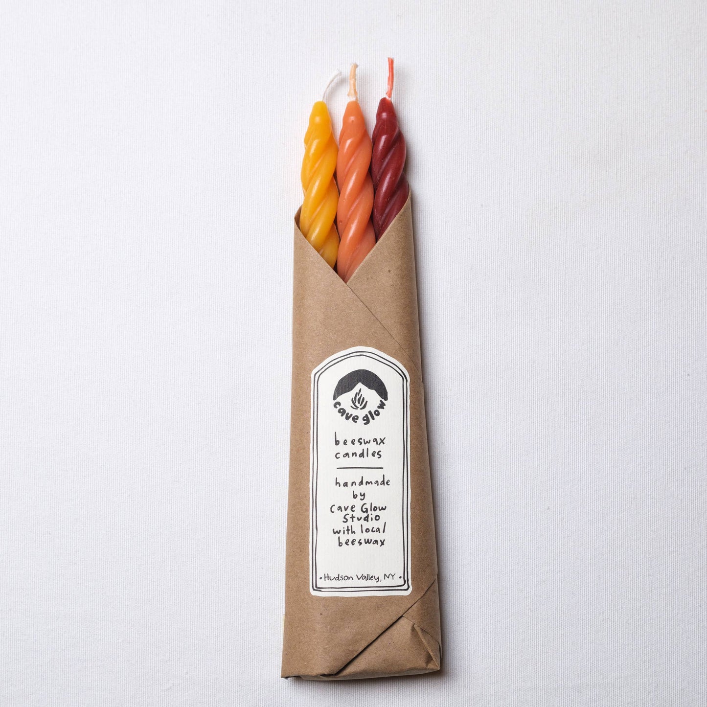 Sunrise Spiral Beeswax Candles - Set of 3