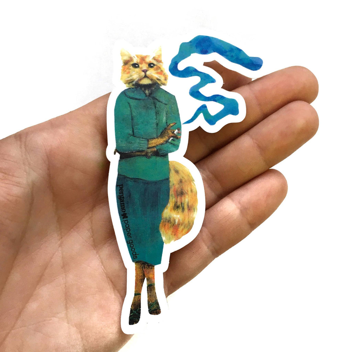 Cannabis Cat Vinyl Sticker - 4"