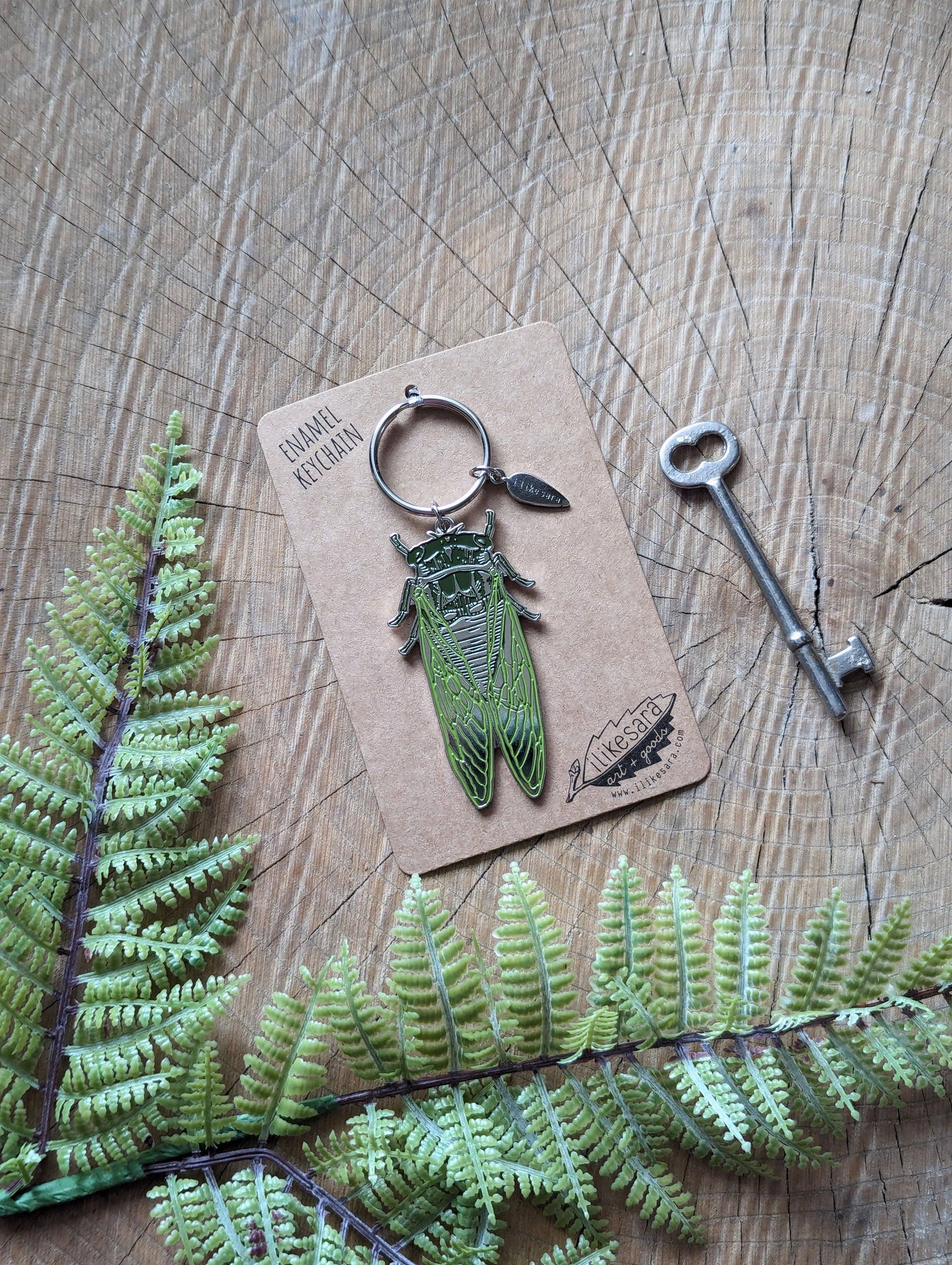 Metal Enamel Keychain | Cicada