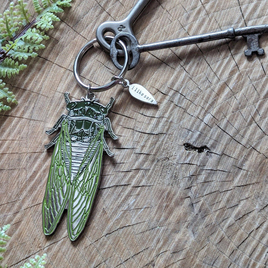 Metal Enamel Keychain | Cicada