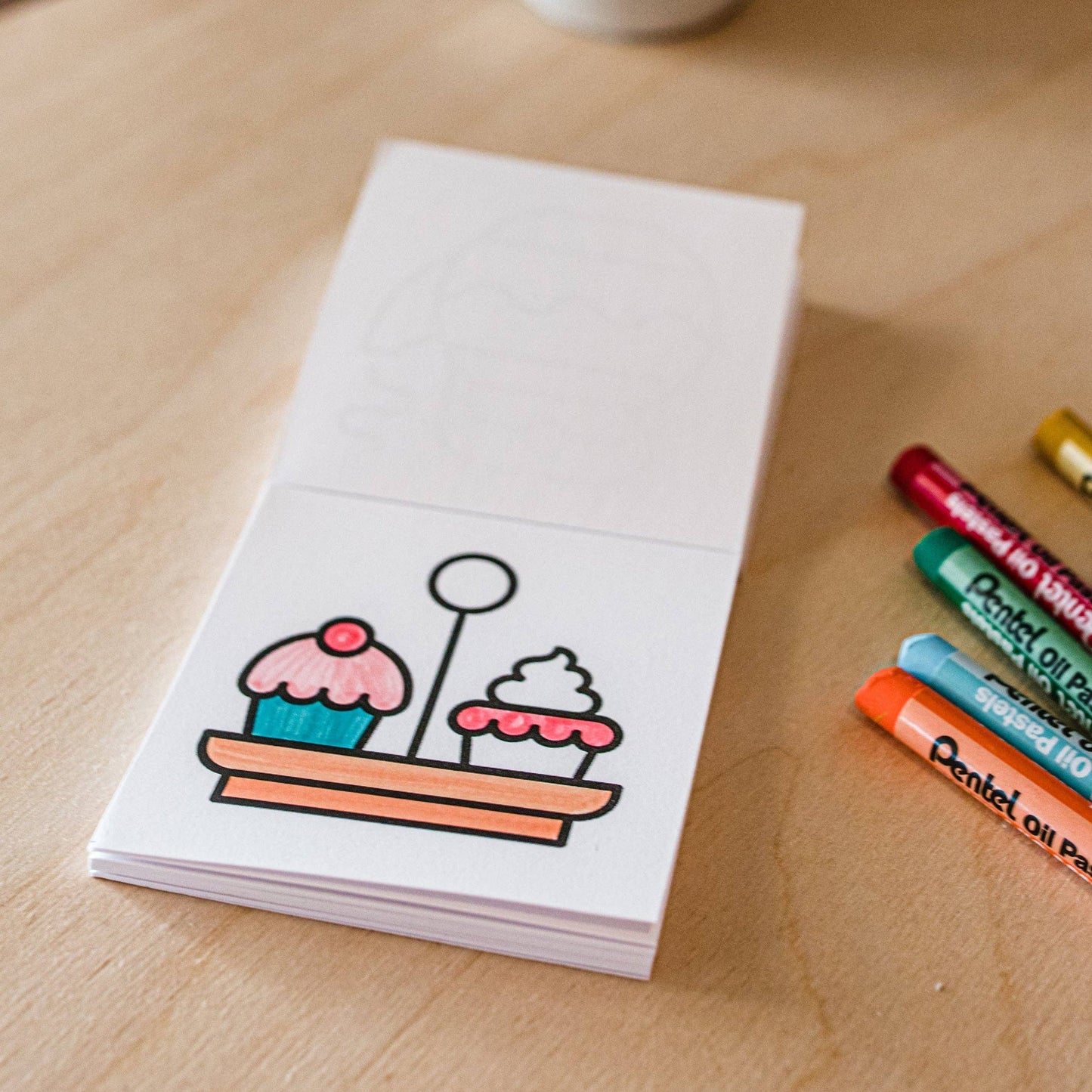 Tiny Eats Treats Easy Tear Glue Bind Coloring Book for Adult