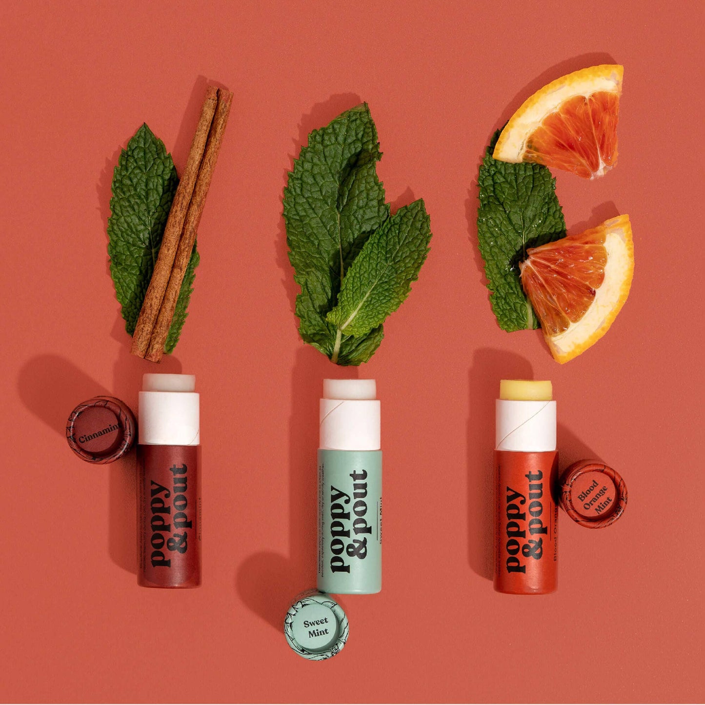 Poppy & Pout Lip Balm Blood Orange Mint