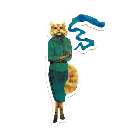 Cannabis Cat Vinyl Sticker - 4"