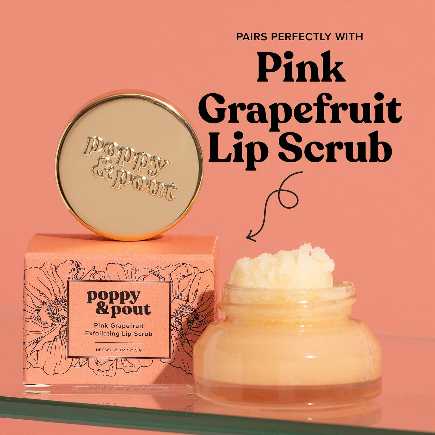 Poppy & Pout Lip Balm Pink Grapefruit