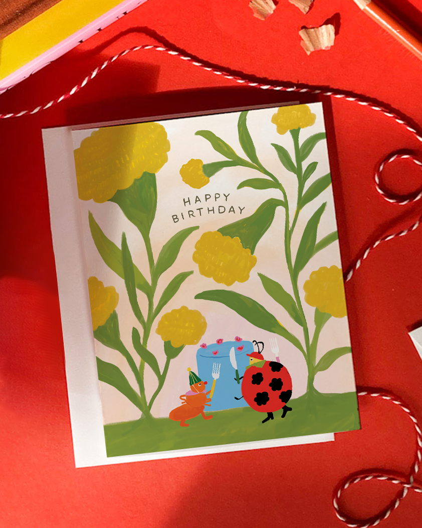 Bugs' Birthday Party – Cute Nature| Garden Bug Birthday Card
