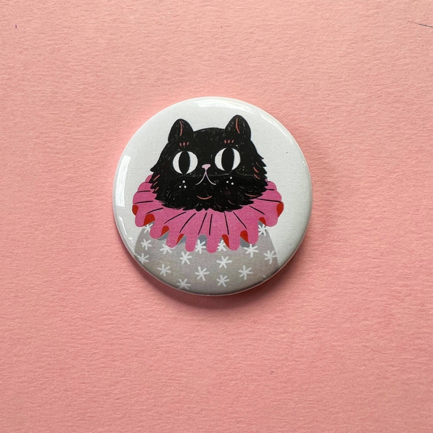 Pin Badge Creepy Cuties Cleo Clown Cat ( 2 1/4 Inch)