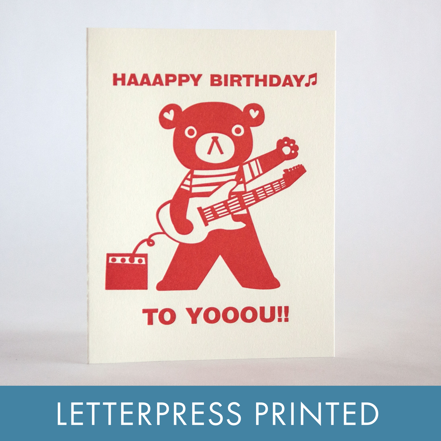 Rockin' Birthday Letterpress Greeting Card by Fugu Fugu