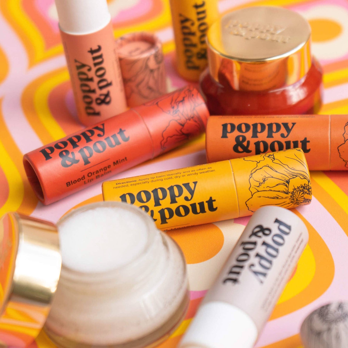 Poppy & Pout Lip Balm Blood Orange Mint