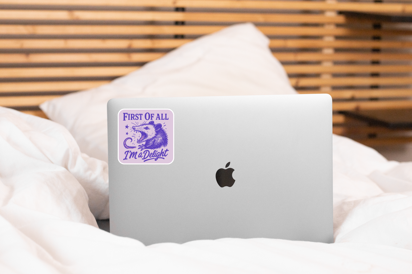 First of All I'm a Delight Sticker - screaming opossum, cute