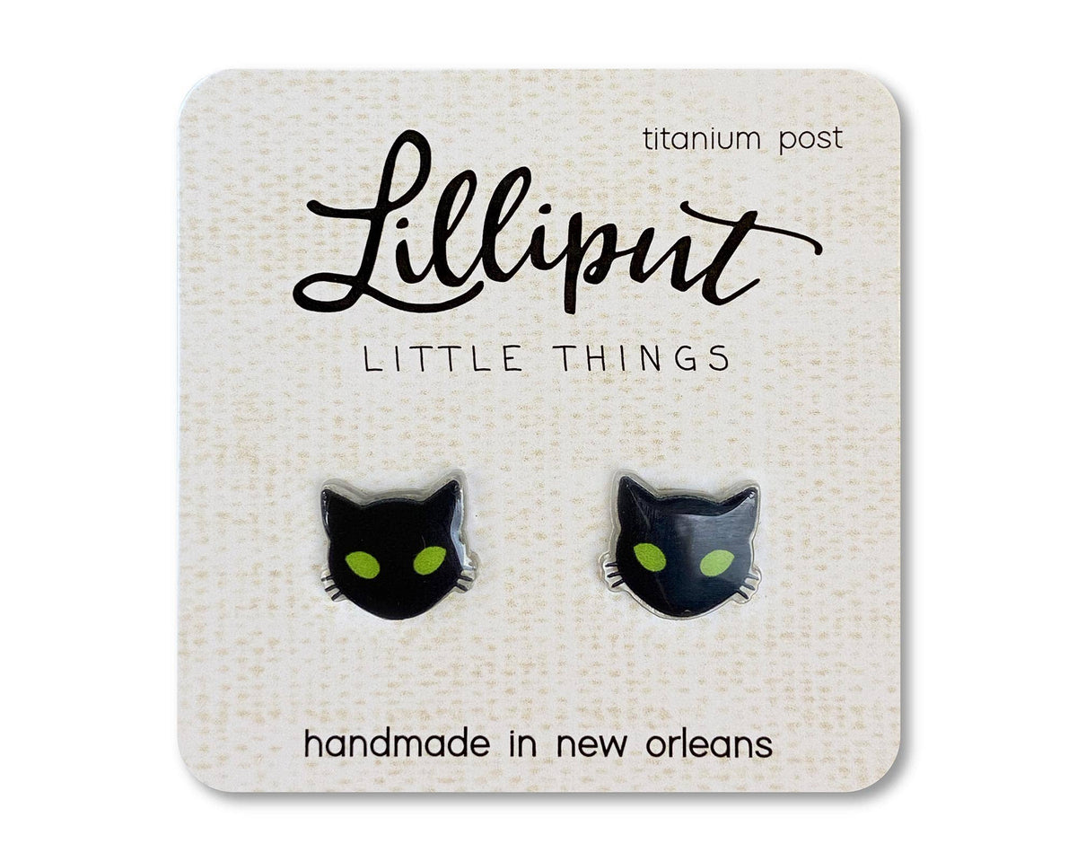 Spooky Black Cat Earrings // Witchy Halloween