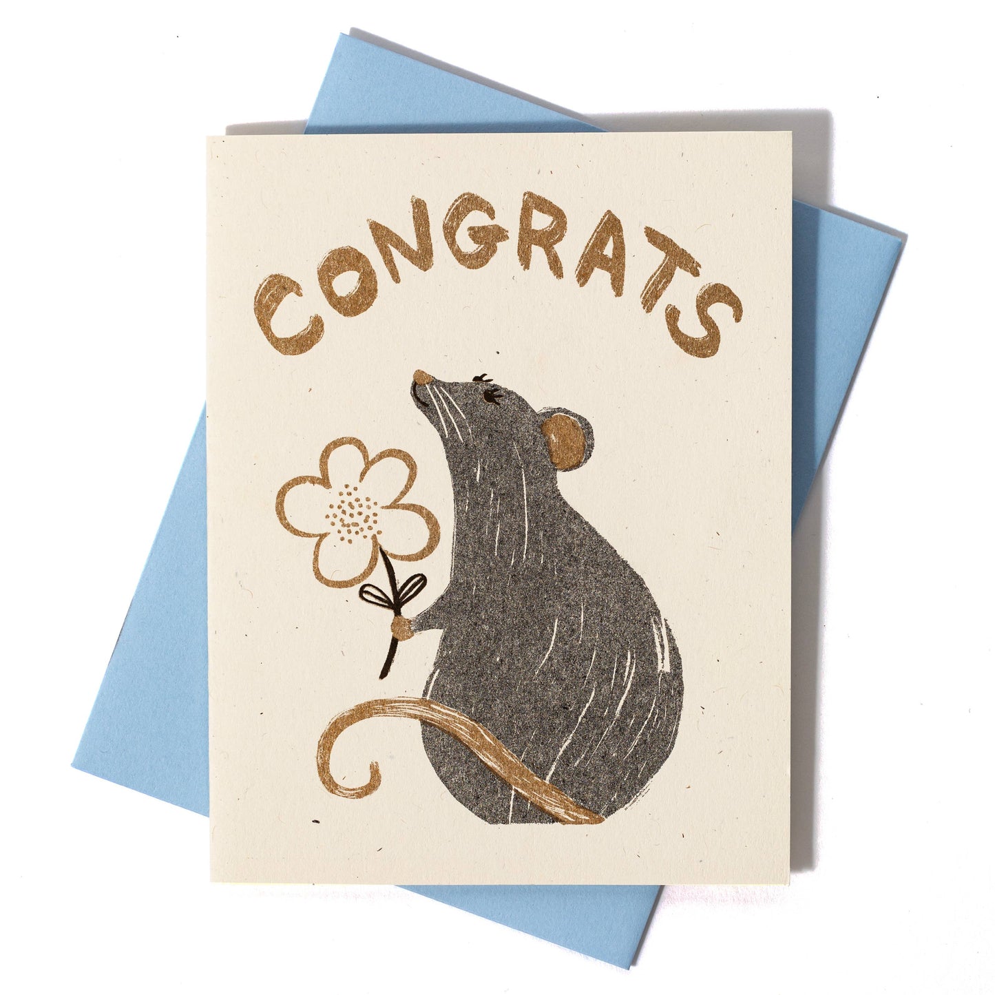 Congrats Rat - Risograph Card