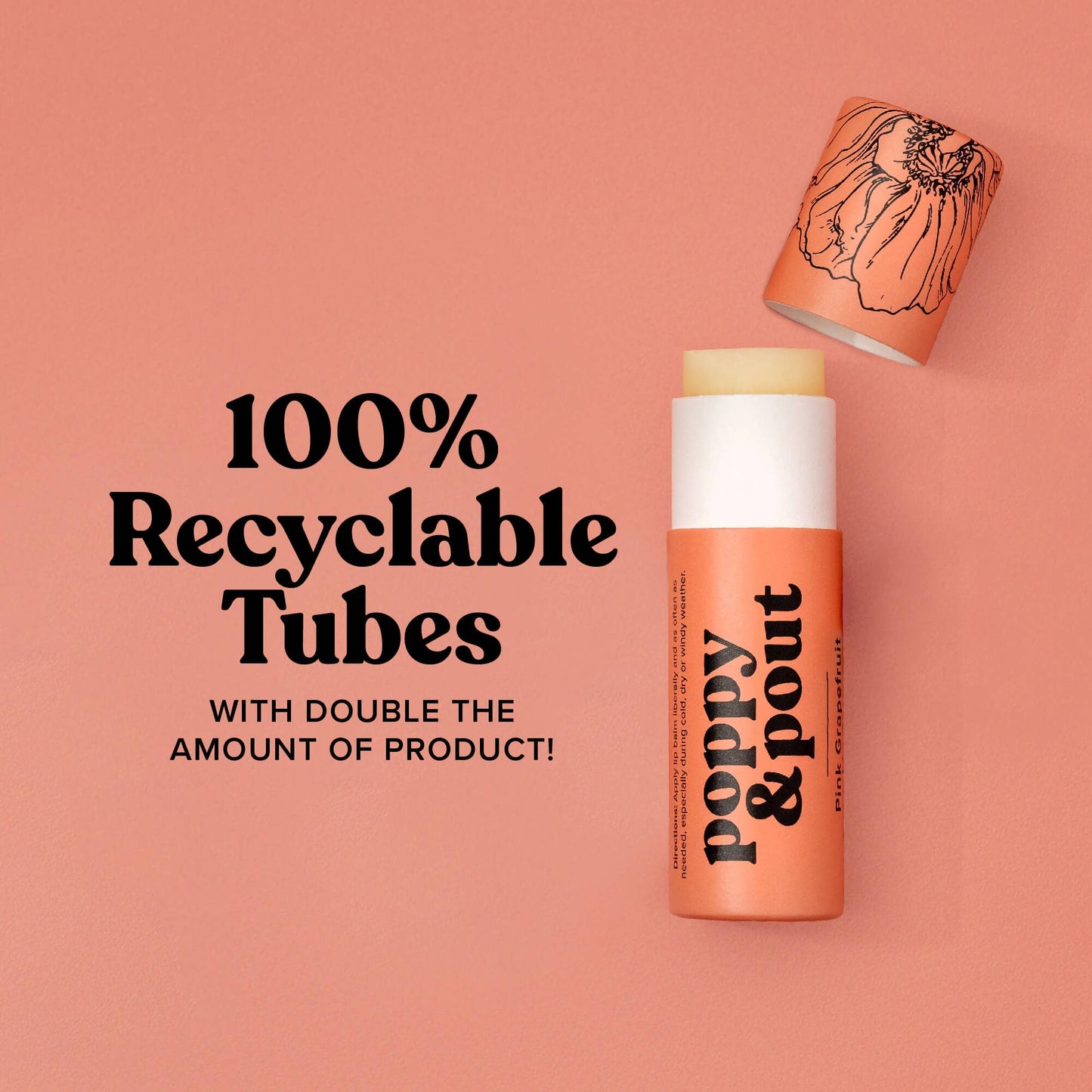 Poppy & Pout Lip Balm Pink Grapefruit
