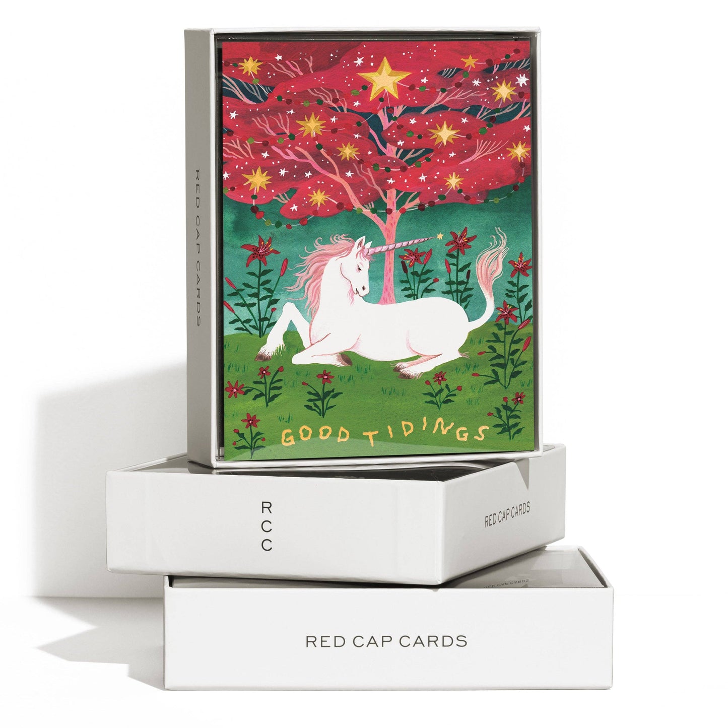 Good Tidings Unicorn Greeting Card